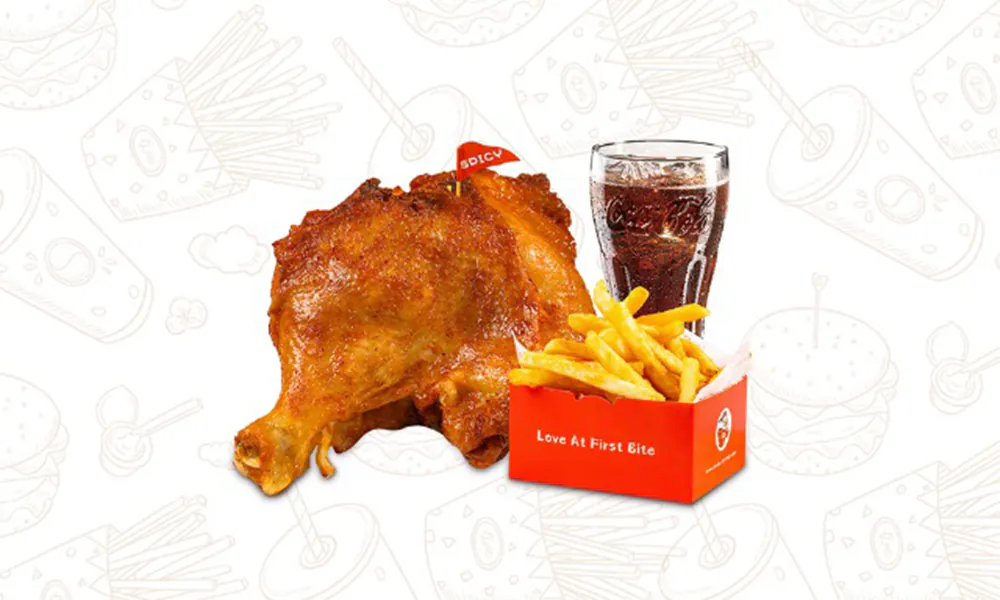 Roast Orleans Leg Combo at Crispy Fried Chicken Burger，a Fried Chicken & Milk Tea Spot in Houston